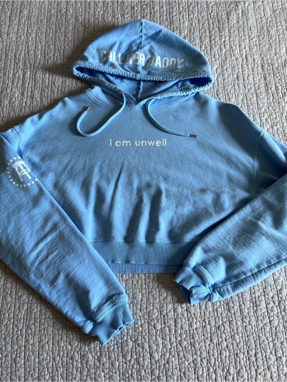 Call Her Daddy “I am unwell” cropped hoodie